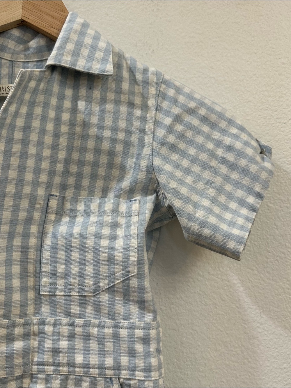Christy Dawn Kids Light Blue Gingham Romper Jumpsuit Size 2T - Picture 3 of 9
